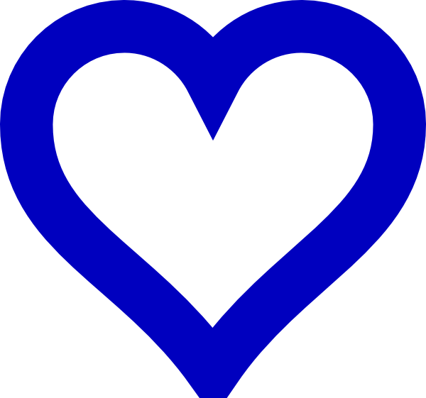 Open Blue Heart Clip Art - vector clip art online ...