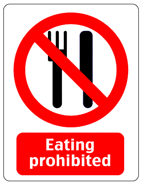 Eating Prohibited Sign Clip Art - vector clip art ...