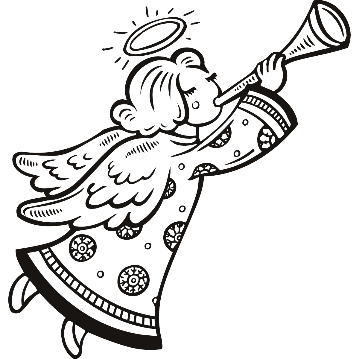 free angel clipart black and white - photo #20