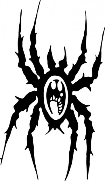 Spider cartoon black icon vector Vector | Free Download