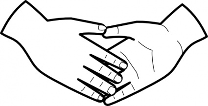 Gripping Hands Cartoon Clipart