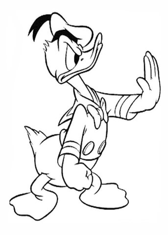 Donald Duck Says Stop coloring page | Free Printable Coloring Pages
