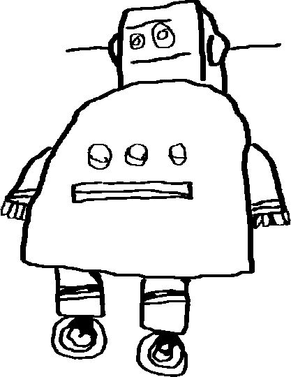 robot outline – Clipart Free Download