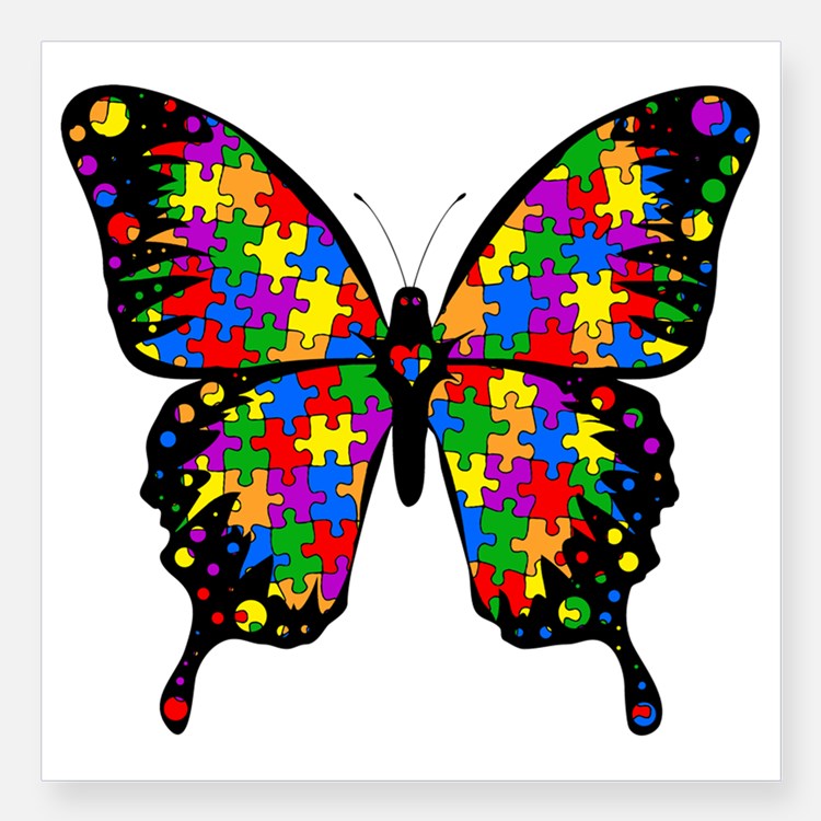 Autism Butterfly Stickers | Autism Butterfly Sticker Designs ...