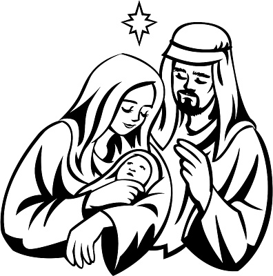 Jesus and mother mary clipart