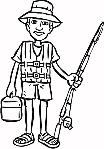 Going on Fishing coloring page | Free Printable Coloring Pages