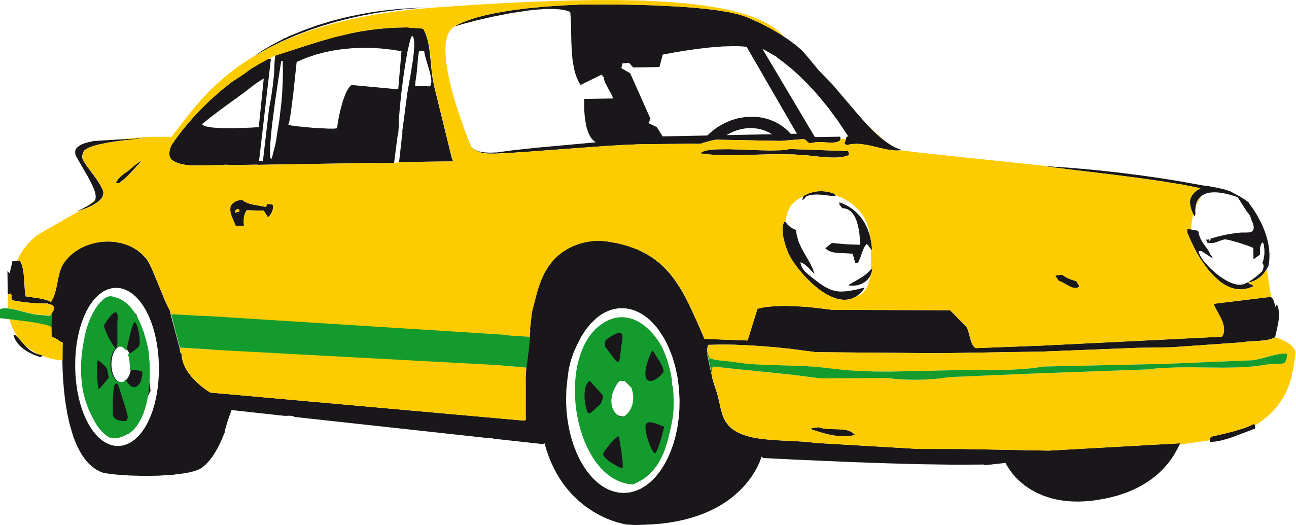 Clip Art: Sport Car Yellow Scalable Vector ...
