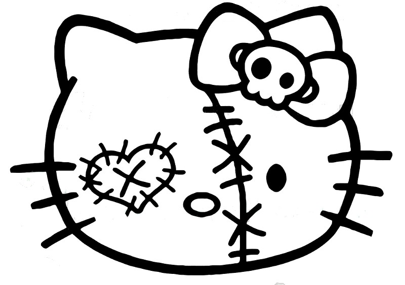 Zombie Hello Kitty Face Decal