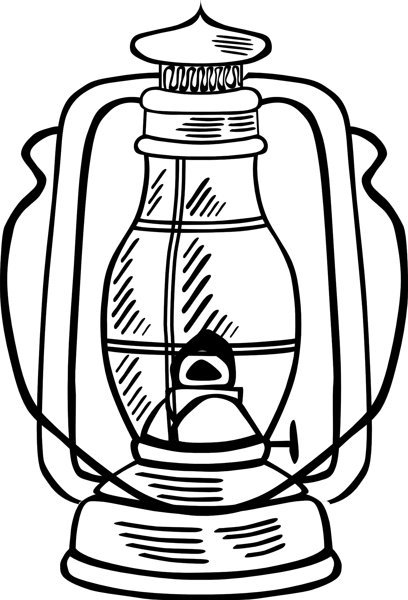 hurricane lamp 1 black white line art coloring ...