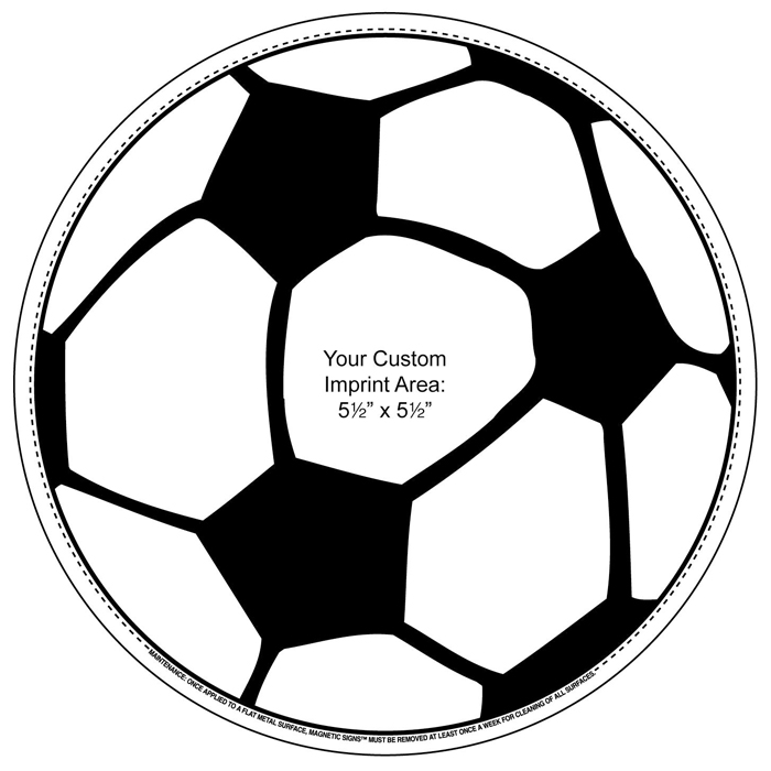 Soccer Ball Car Sign Magnet - 5.75", Custom Magnets