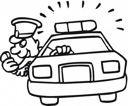 Policeman Is Pursuiting Robber coloring page | Police Car Coloring ...