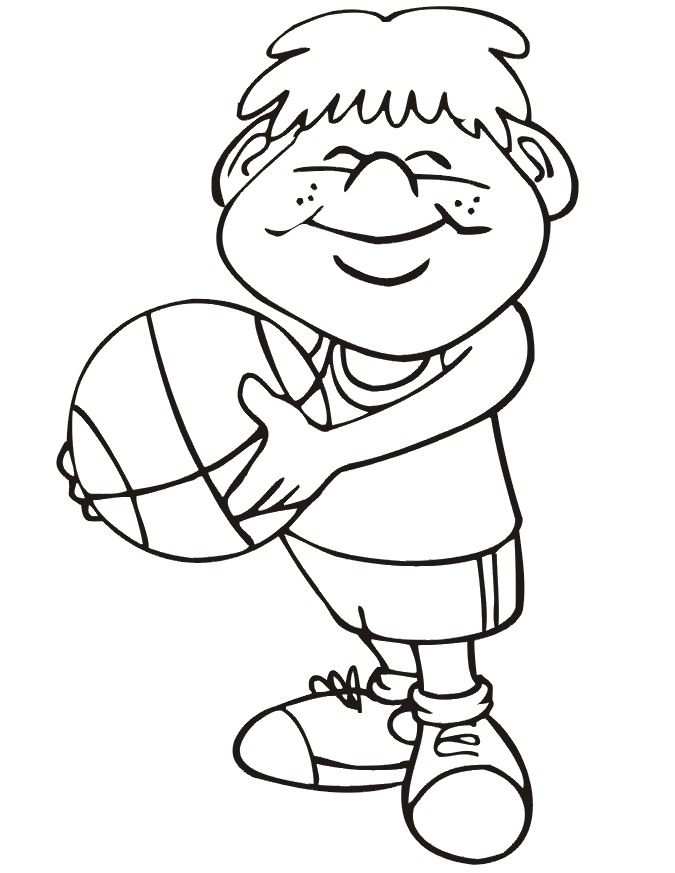 Basketball Coloring Picture | Boy Basketball Player