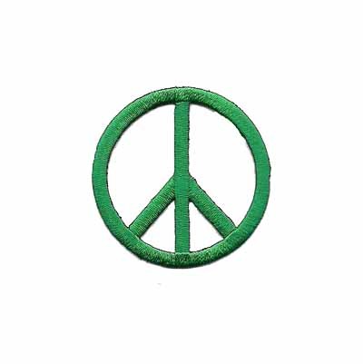 Embroidered Cutout Peace Sign in GREEN Iron On Patch Appliques ...