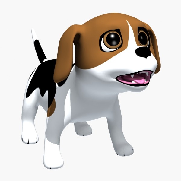 3d model cartoon doggy beagle puppy