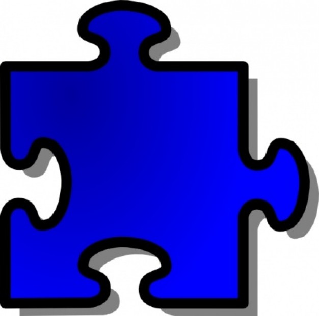 Jigsaw Blue Puzzle clip art | Download free Vector