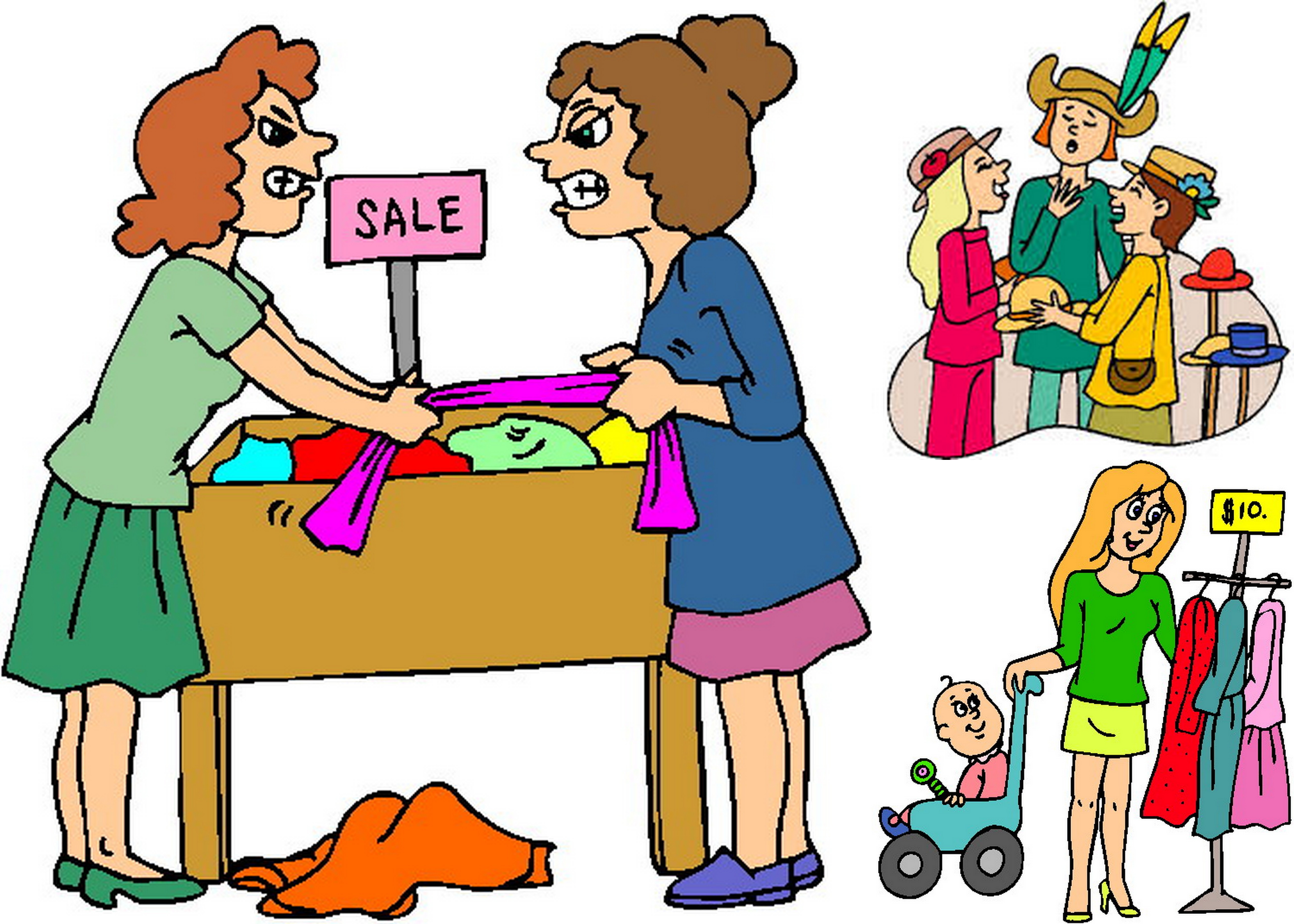 Garage sale items clipart