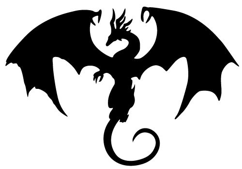 Dragons clipart black and white