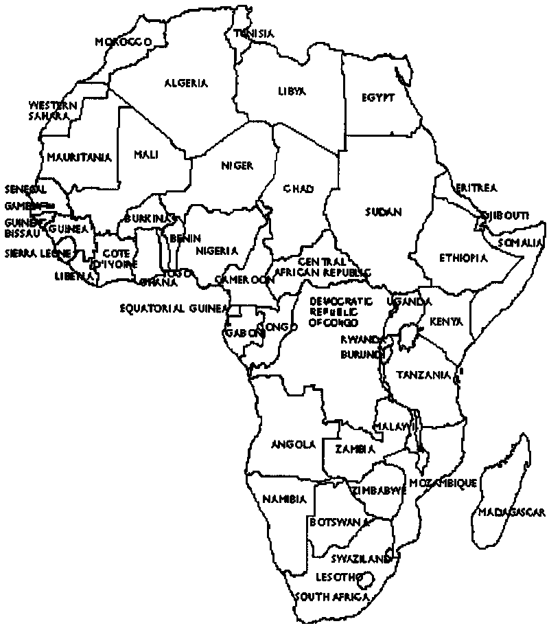 africa clipart black and white - photo #19