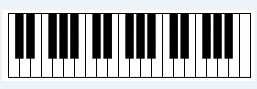 blank piano keyboard Colouring Pages