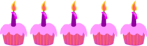 Birthday Clip Art, Cupcake Border Scrapbook Graphic