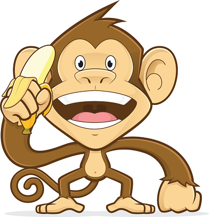 Monkey Eating Banana Clip Art, Vector Images & Illustrations