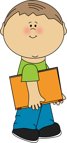 Boy with Book Under His Arm Clip Art - Boy with Book Under His Arm ...