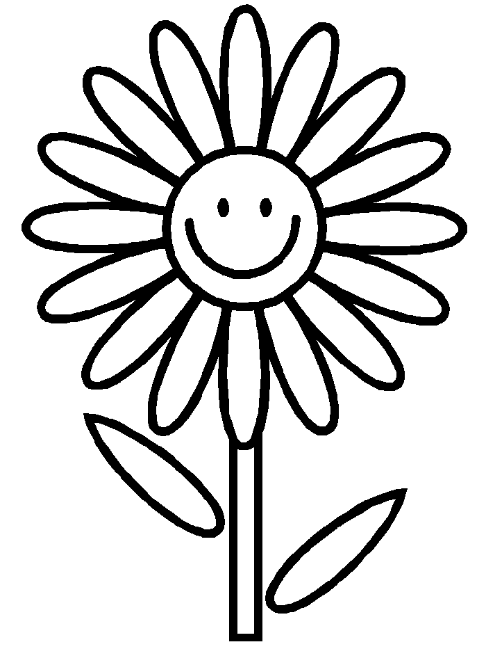 Flower simple 2 coloring page with Easy Coloring Pages - Coloring ...