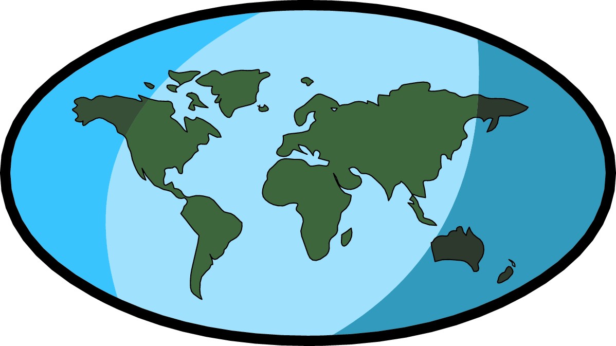 World map globe clipart