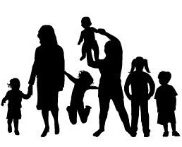 Family silhouette clipart black and white