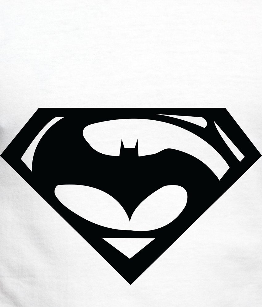 Adro White Batman & Superman Logo Printed Cotton T Shirt - Buy ...