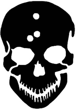 Skull silhouette with bullet holes in head vinyl decal customized ...