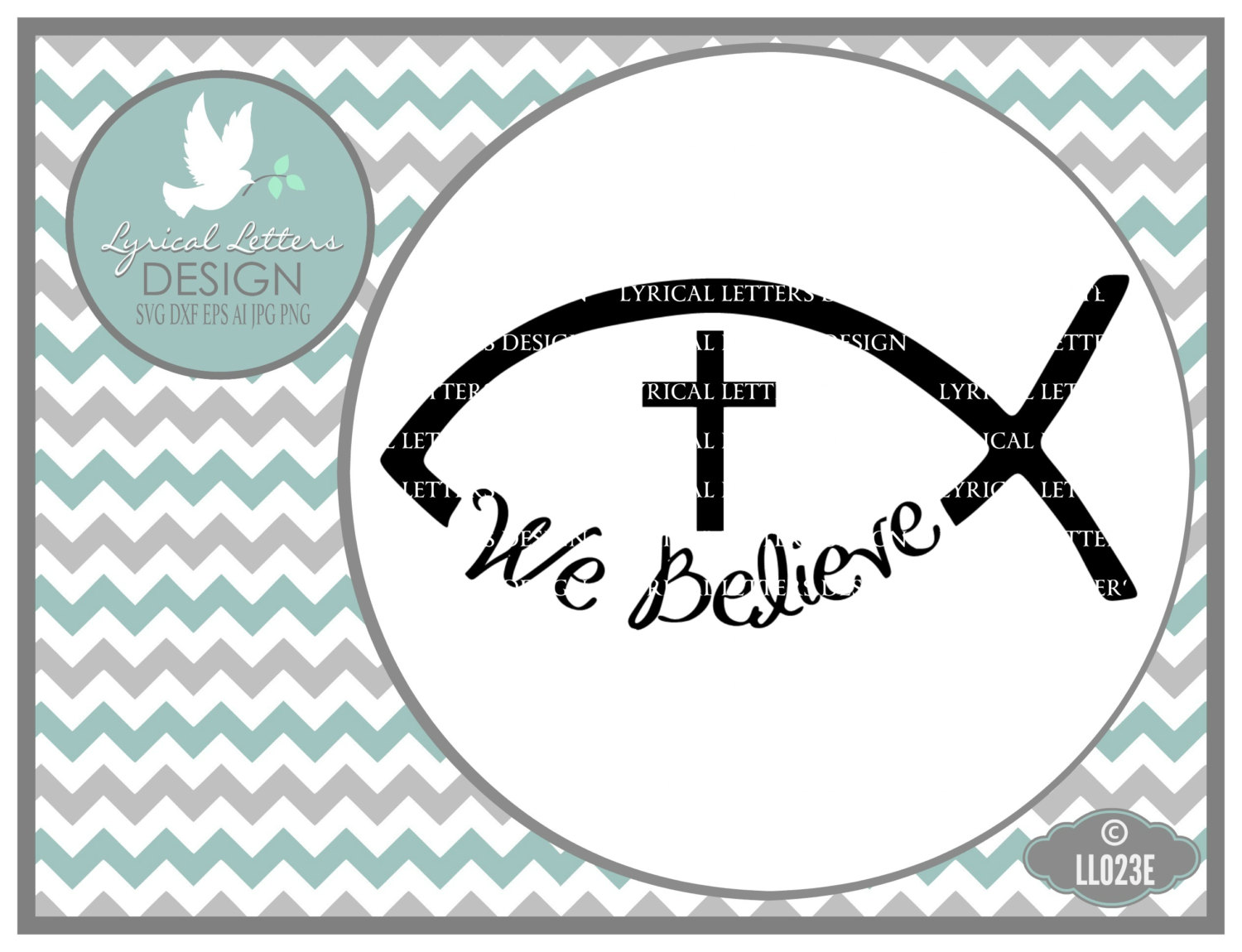 We Believe Christian Fish LL023 E Vector by lyricalletters