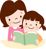 Parent reading clipart