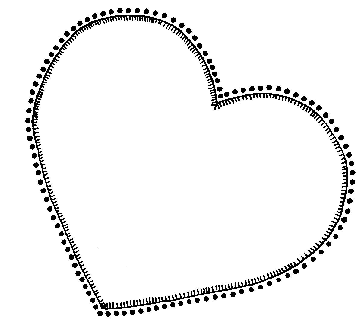 Heart border clip art black and white