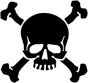 Skull and Crossed Bones Graphic, Pirate Clip Art