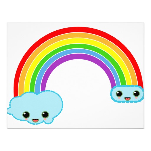 kawaii rainbow clouds invites from Zazzle.