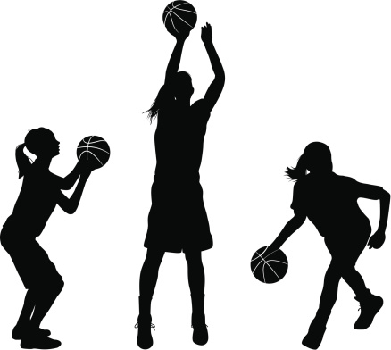 Girl basketball players clipart