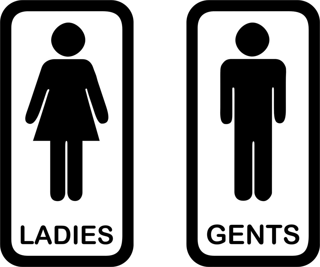 Toilet signs #4 - A pair of vinyl ladies and gents door stickers ...