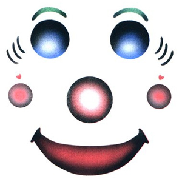 Happy Clown Mask Child - Stencil by Dinair