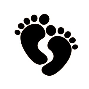 Baby feet foot silhouette clipart