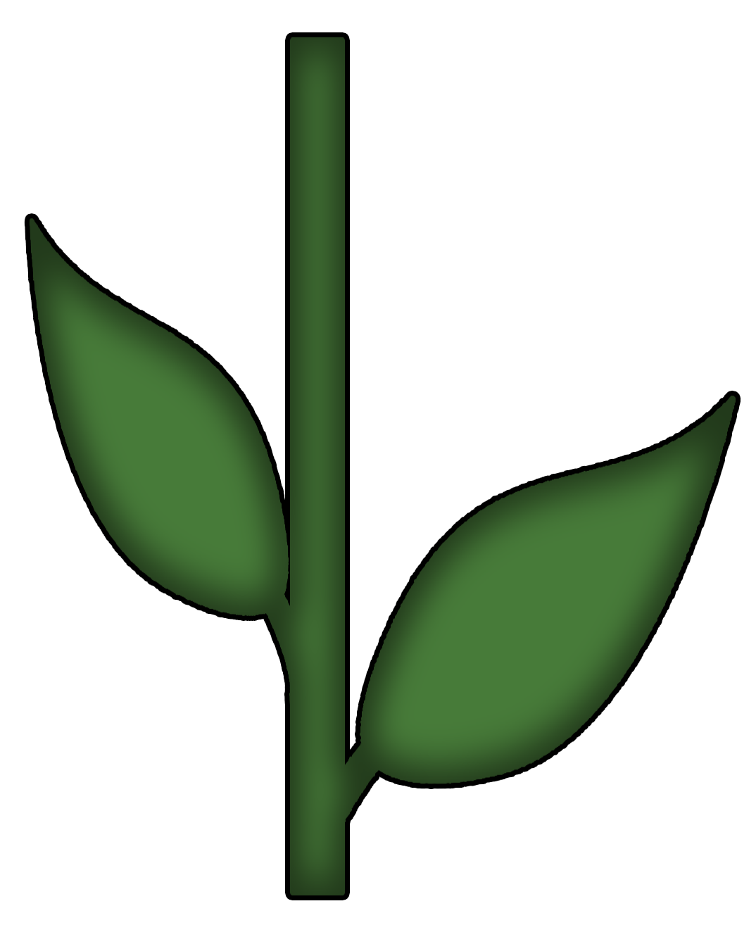 Stem and leaf clipart