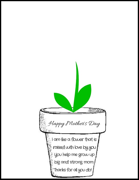 Printable Poem Flower Pot for Mother's Day - Crafty Morning