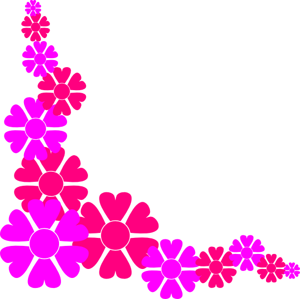 Pink flower border clipart