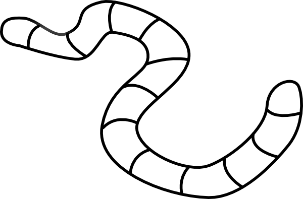 Worm Black And White Clipart