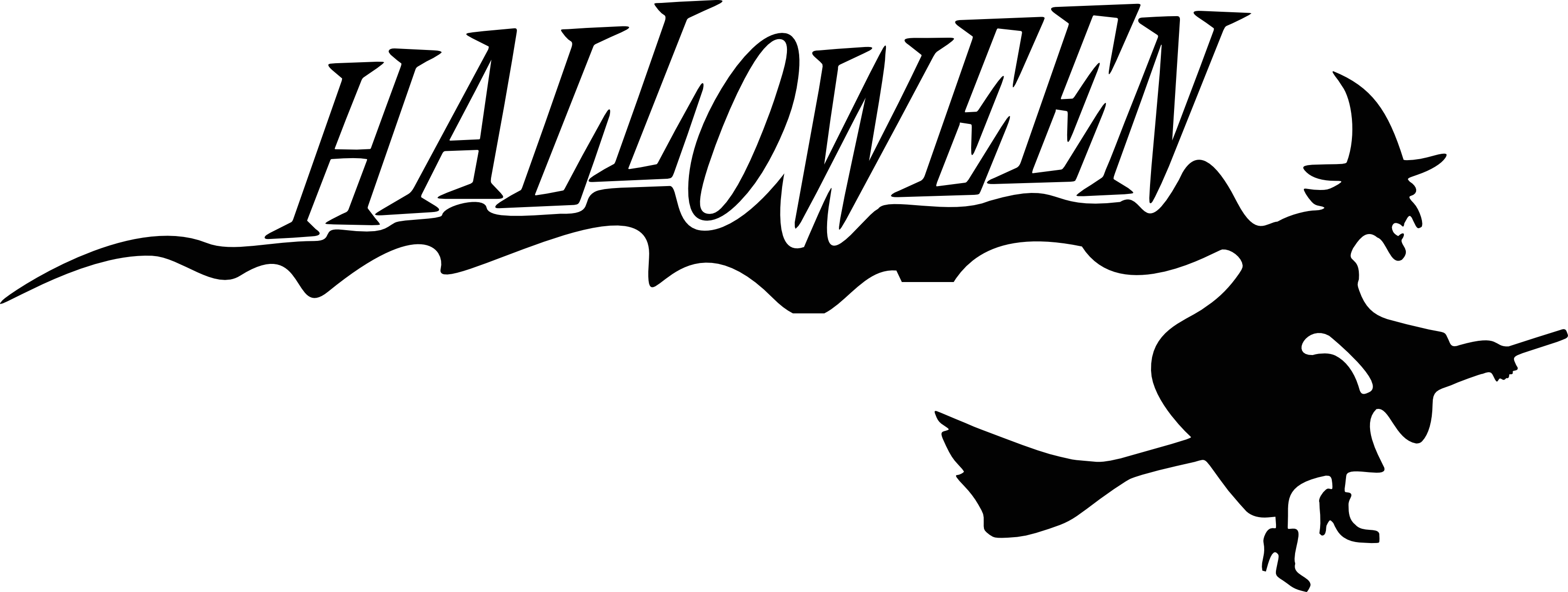 Black And White Happy Halloween Clipart