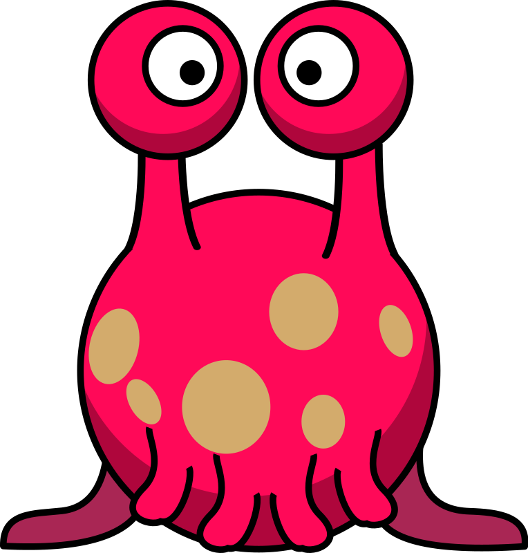 Red cute monsters clipart
