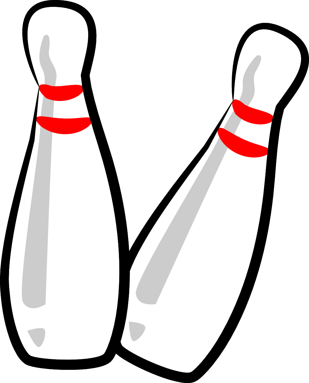 Bowling ball and pins clip art