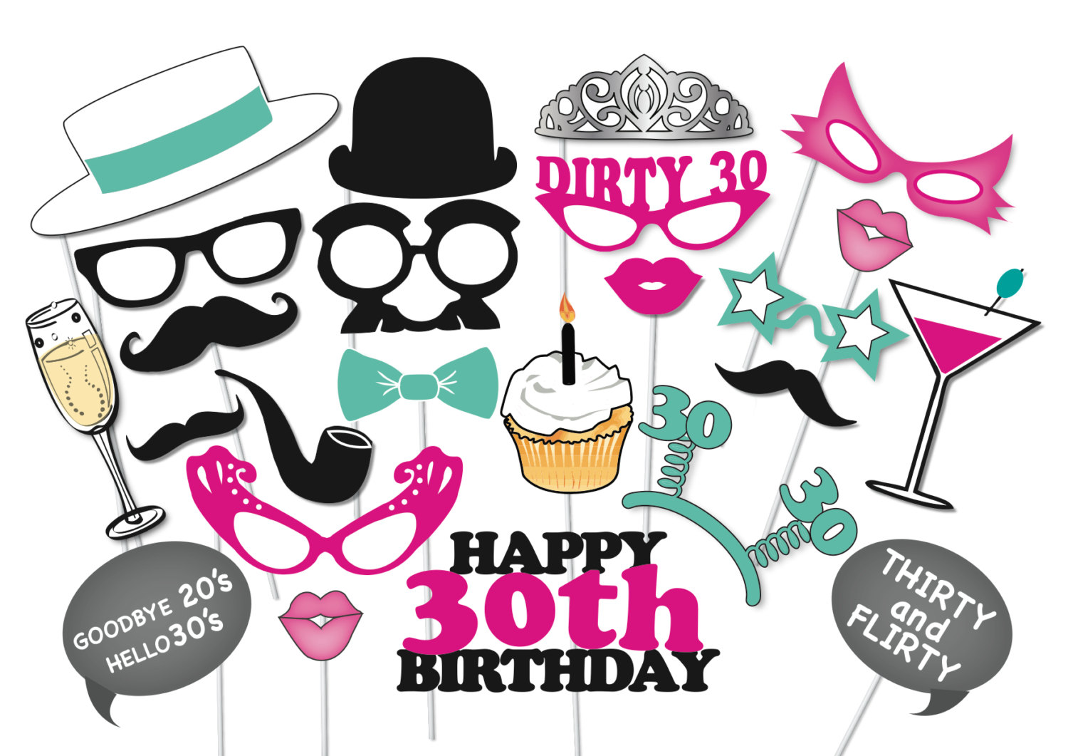 30th Birthday Clip Art - Tumundografico