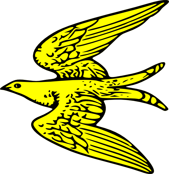 Yellow bird flying clipart