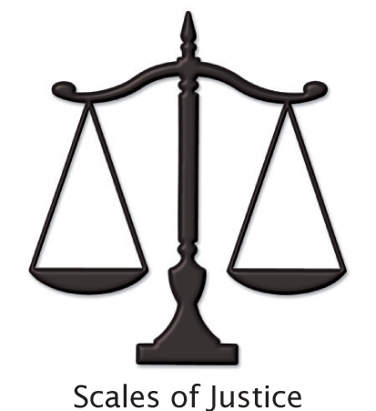 Scales of Justice 3d Brusshed Aluminum Cast Metal Symbol